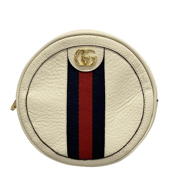 Auth GUCCI Ophidia GG Mini Backpack 598661 White Navy Red Leather Backpack - Picture 1 of 16